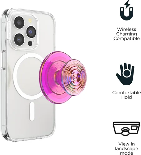 Miniatura 5 de Título: Agarre de teléfono PopSockets para MagSafe con soporte, soporte magnético, parte superior intercambiable, sujeción segura para fundas