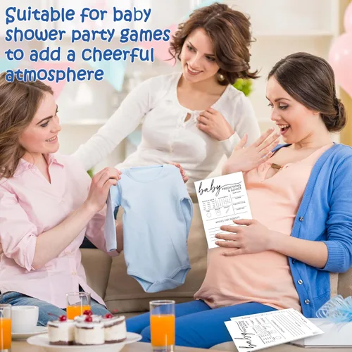 Miniatura 5 de Juegos de baby shower, predicciones de bebé de 5 x 7 pulgadas y tarjetas de consejos para niños o niñas, suministros de decoración de fiesta
