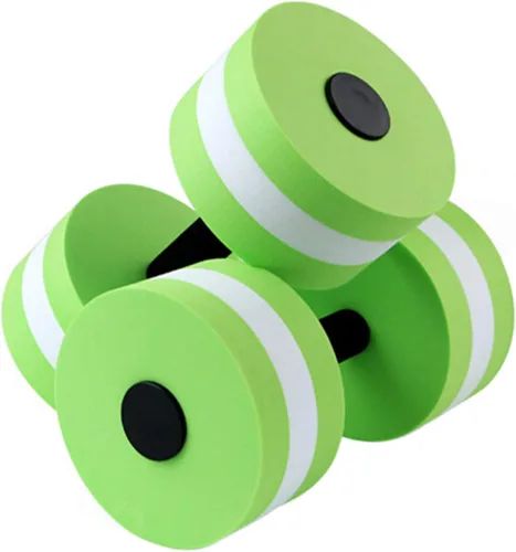Miniatura 6 de Juego de 2 mancuernas aeróbicas de agua para piscina, para ejercicio, mancuernas de espuma EVA de alta densidad, para terapia acuática, fitness