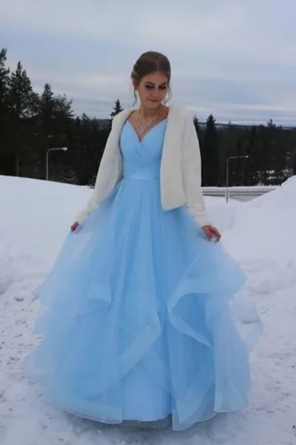 Miniatura 7 de ZSHAOLHYJYZS Vestidos de graduación de tul con purpurina 2024 con tirantes delgados, vestido de baile para mujer, vestidos largos de regreso a casa