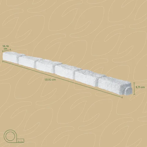 Miniatura 5 de Beuta Borde Paisajístico DIY de Piedra Artificial Sin Excavación con Picos de Anclaje, Borde Flexible del Tamaño de Ladrillo para Entradas de Autos