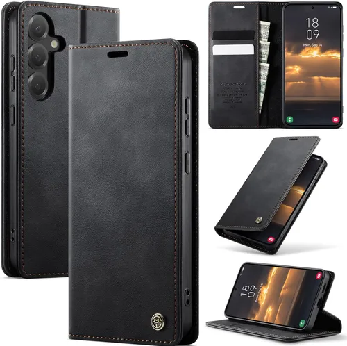 Miniatura 31 de Funda tipo cartera para iPhone 13 de piel tipo cartera con tarjetero y función atril, cierre magnético, bloqueo RFID, TPU a prueba de golpes