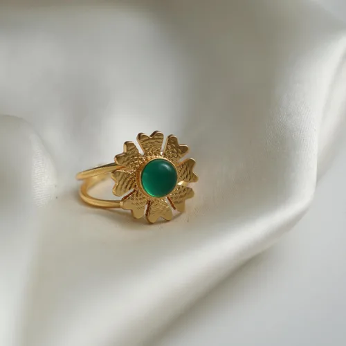 Miniatura 17 de Gempires - Anillos de piedra natural para mujer, ligeros, de cristal, hechos a mano, hipoalergénicos, chapados en oro, para uso diario, regalos