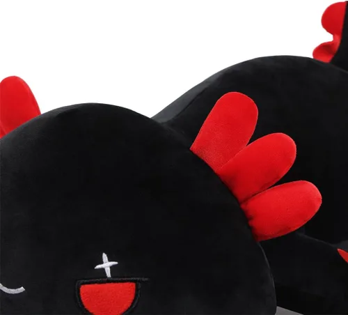 Miniatura 4 de SNOWOLF Almohada de Peluche de Ajolote Negro Lindo y Suave Animal de Peluche Axolotl Juguete de Peluche Kawaii Gran Regalo para Niños, 12