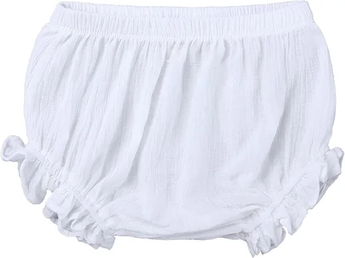 Miniatura 11 de UTTPLL Bloomers para bebés niñas y niños pequeños con volantes para pañales recién nacidos, algodón y lino, lindos pantalones cortos sueltos harén