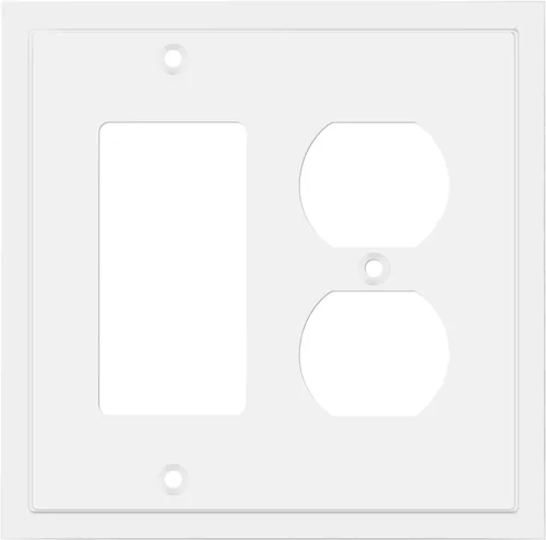 Miniatura 38 de Henne Bery Placa decorativa de pared con borde moderno, tapa de tomacorriente para cubrir enchufe, aleación de zinc maciza duradera