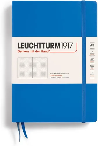 Miniatura 30 de LEUCHTTURM1917 - Cuaderno de tapa dura mediano A5 con 251 páginas numeradas para escritura y diario (verde menta, con puntos)