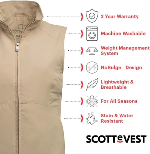 Miniatura 6 de SCOTTeVEST RFID Vest for Women - 18 Hidden Pockets - Water Repellent for Travel & More