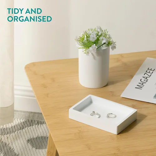 Miniatura 5 de Navaris Juego de accesorios decorativos de baño, kit de accesorios de baño de 3 piezas con soporte para cepillo de dientes, dispensador de jabón
