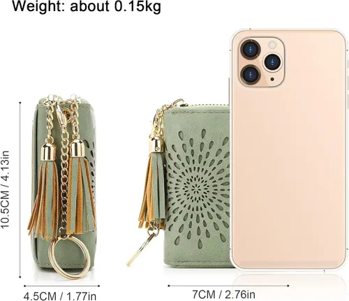 Miniatura 5 de APHISON RFID - Porta tarjeta de crédito con cremallera carteras pequeñas para mujer en cuero estilo girasol para mujer y niña caja de regalo 1927