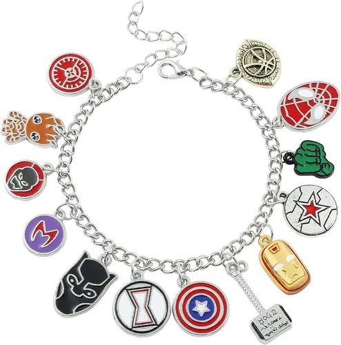 Pulseras de la serie de dijes de película de dibujos animados de anime para mujeres, hombres y adolescentes, colgantes esmaltados, pulseras de