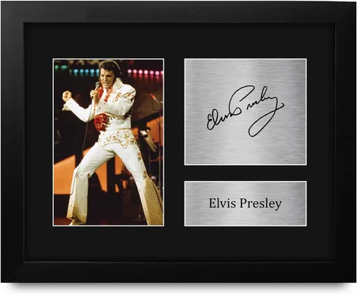 Miniatura 8 de HWC Trading Regalos de Elvis Presley USL con autógrafo impreso y firmado para fanáticos de recuerdos musicales - Tamaño carta de EE. UU