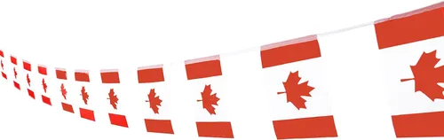 Bandera de Canadá, bandera canadiense, 100 pies/76 unidades de banderines nacionales del mundo del país, suministros de decoración de fiesta para,