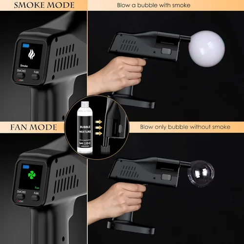 Miniatura 4 de Pistola de Humo para Cócteles de Seihoae, Operación con una Sola Tecla, Manual, con Pantalla a Color de 1.4 Pulgadas, para Barman, Bar, Fiesta