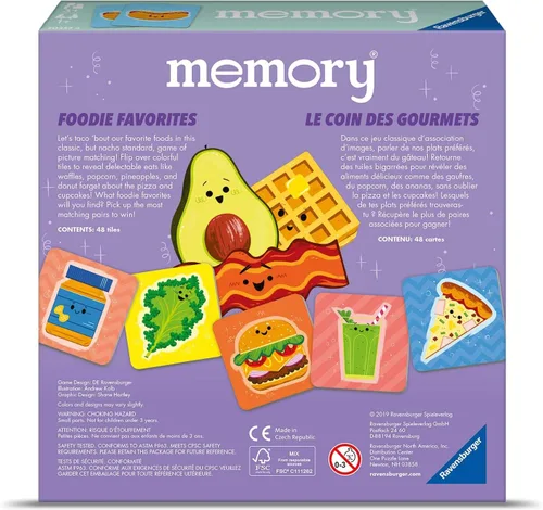 Miniatura 6 de Ravensburger Foodie Favorites - Juego de memoria rápido y atractivo Mejora las habilidades de enfoque y memoria Divertidas ilustraciones