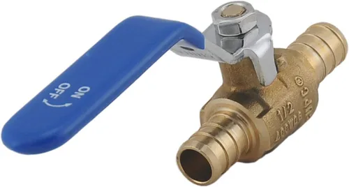 Miniatura 3 de LD - Válvula de bola de latón PEX de 1/2 pulgada, válvula de bola de cierre de latón PEX LF de 1/2 pulgada con palanca larga roja y azul, válvula