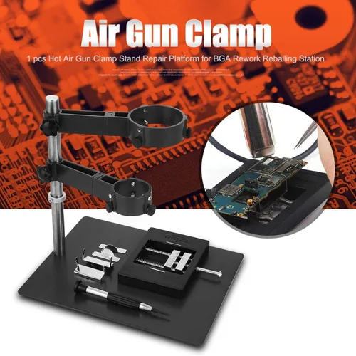 Miniatura 6 de Muestra el soporte de pistola de mano de aire caliente, soporte de abrazadera de aire caliente, abrazadera para estación de soldadura de retrabajo