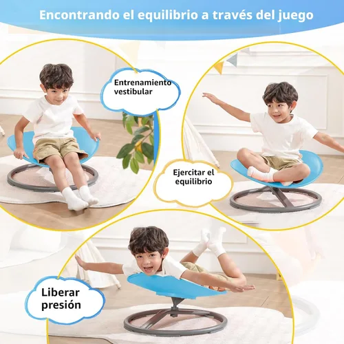 Miniatura 3 de BABAMU Silla giratoria para niños autistas, silla giratoria sensorial, capacidad de peso de 220 libras, productos sensoriales para autismo, juguetes