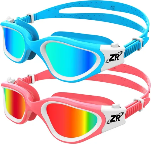 Miniatura 10 de ZIONOR Gafas de natación para niños, paquete de 2 gafas de natación polarizadas G1MINI para niñas/niños