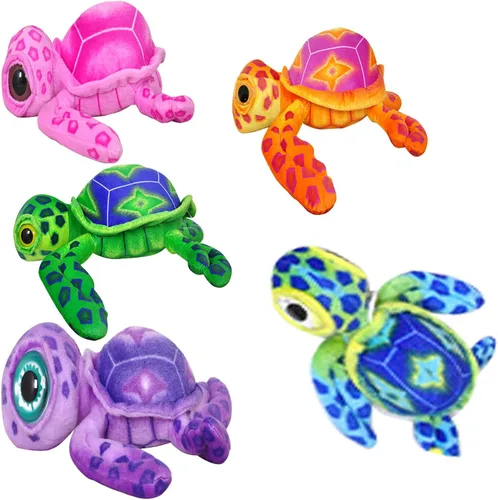 Peluche suave de tortuga marina con emulación de peluche, juguetes de peluche de tortuga y el mejor regalo para juguetes para bebés (5 unidades, 7