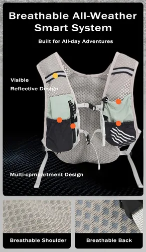 Miniatura 7 de Hydration Running Vest for Women Men, Water Vest Backpack 2L, Lightweight Hydration Pack Water Backpack for Hiking, Trail Marathon Race