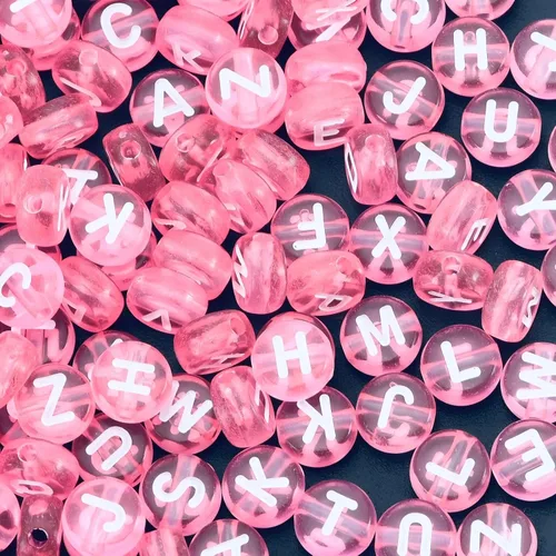Miniatura 7 de 1600 piezas de cuentas de letras redondas negras y coloridas A-Z, cuentas de alfabeto acrílico de 4x7mm para hacer joyas con dijes