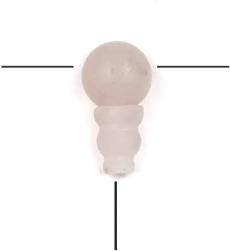 Miniatura 10 de Cherry Blossom Beads Piedra preciosa Mala Guru Bead – Turquesa africana – Tres agujeros 0.394 in redondo con torre de 0.276x0.394 in – Tres