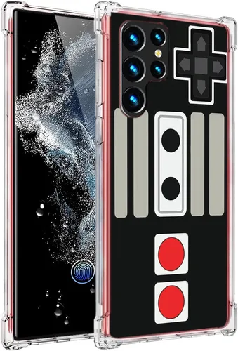 Duro PC Parachoques A Prueba De Golpes Claro Suave Diseño Delgado Patrón Para Samsung Galaxy S22 Ultra 6.8 Pulgadas - Juego Retro Juego Retro Arcade