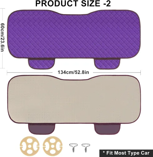 Miniatura 4 de surpassme - Fundas de asiento delantero y trasero de automóvil, universales, accesorios de automóvil, fundas con bolsillos de almacenamiento