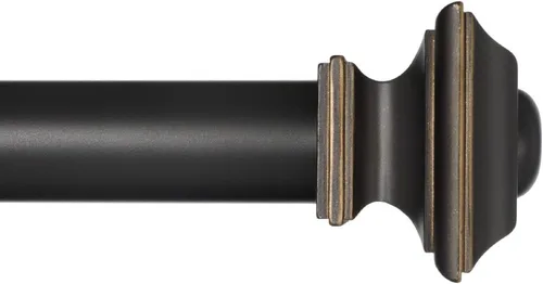 Miniatura 7 de Ivilon - Cortinero para ventana con tratamiento para colgar cortinas - Diseño cuadrado, barra de 1 1/8. De 16 a 28 pulgadas - Negro antiguo