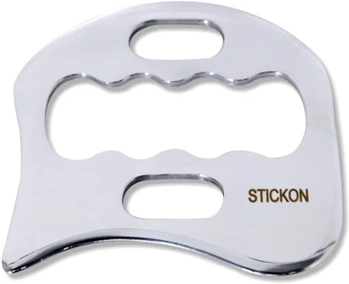 STICKON Herramienta de masaje de raspado Gua Sha de acero inoxidable, herramientas IASTM, gran herramienta de movilización de tejidos blandos (forma