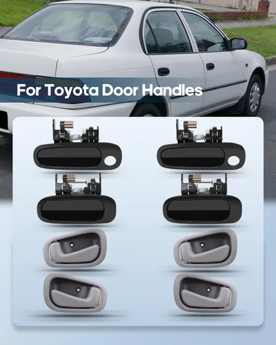 Miniatura 6 de ECCPP Manijas de puerta Exterior Interior Pasajero Lado del Conductor Delantero Trasero para 1998 1999 2000 2001 2002 para Toyota Corolla (8 piezas)