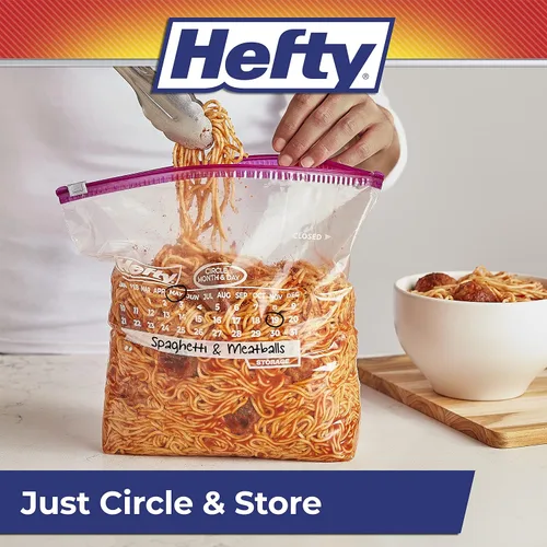 Miniatura 5 de Hefty Slider - Bolsas de almacenamiento para calendario, tamaño de galón, 30 unidades (paquete de 4), 120 en total