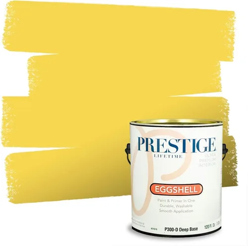 Miniatura 8 de PRESTIGE Pinturas Pintura Exterior e Imprimación En Uno, 1 Galón, Satinado, Pareja Comparable de Benjamin Moore* Amarillo* 320BM-PCM