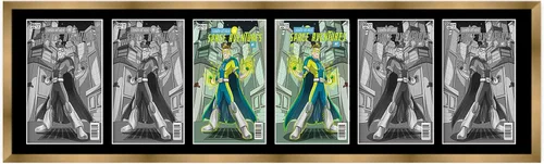 Miniatura 44 de Marco de cómic blanco mate para cómics publicado entre 1938 y 1955 (marco de madera maciza de cómic de la edad dorada) hecho para mostrar 4 cómics
