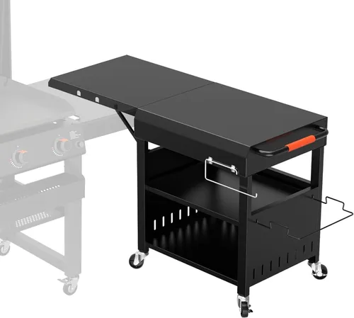 Miniatura 13 de Mesa de Parrilla Plegable para Interior Portátil Compatible con Parrilla de Madera al Aire Libre Ninja (Serie OG701 OG850 OG951), Espacio Grande