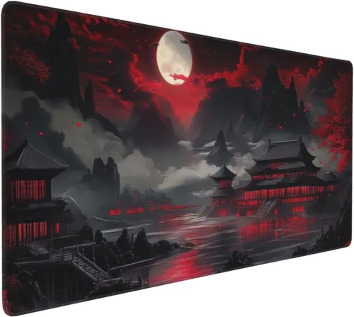 Miniatura 32 de Alfombrilla de mouse XXL para juegos grande, color rosa Sakura Death Life, alfombrilla de escritorio extendida, base de goma antideslizante de 35.4