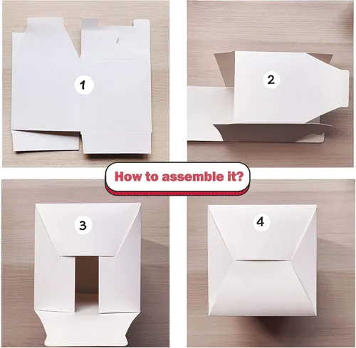 Miniatura 7 de SHIPKEY Paquete de 10 cajas de regalo de cartón blanco con tapas, cajas cuadradas de 4 x 4 x 4 pulgadas, cajas de regalo pequeñas adecuadas