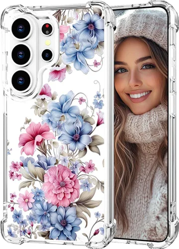 Miniatura 118 de Hungo Funda compatible con Samsung Galaxy S23 con diseño floral y bonito diseño transparente, femenino para mujeres y niñas, con hermoso clavel