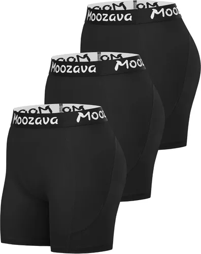 Moozava Pantalones cortos de voleibol de elastano de 5 pulgadas para mujer, paquete de 3 pantalones cortos de compresión atléticos para