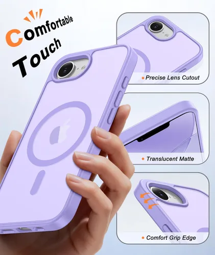Miniatura 1018 de FNTCASE Funda para iPhone 17 Pro: Fundas delgadas translúcidas de color azul claro compatibles con MagSafe, protección completa de la cámara