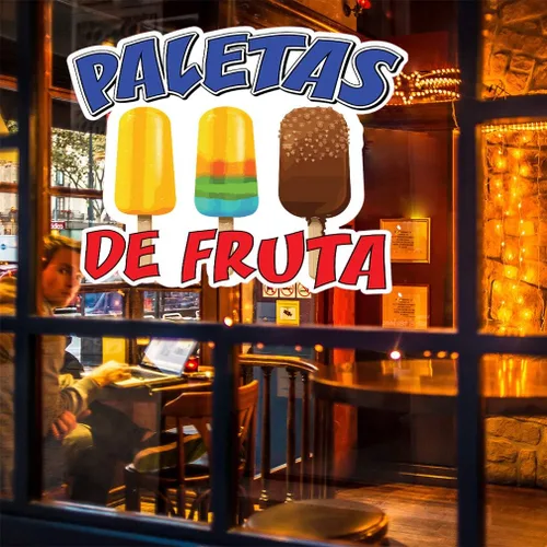 Miniatura 4 de Adhesivos para camiones de comida Paletas De Fruta Concession Restaurante Troquelado Vinilo Adhesivo M57 Retail Sign 18 in en el lado más largo