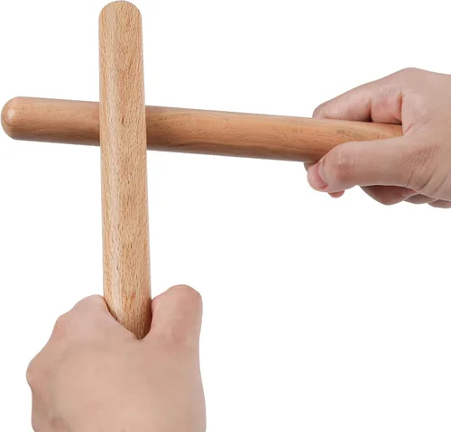 Miniatura 6 de Instrumentos de percusión de madera, 1 par de baquetas de ritmo de 8 pulgadas, 1 par de maracas de madera y 1 bolsa de almacenamiento para regalos
