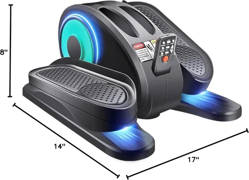 Miniatura 7 de ESL - Elíptica para debajo del escritorio, ejercitador de piernas portátil con correa de pedal para personas mayores, elíptica sentada compacta