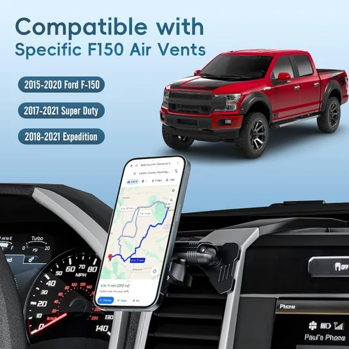 Miniatura 5 de Kaishengyuan Soporte Magnético de Ventiscacha para Teléfono Compatible con Ford F-150 2015-2020, Super Duty 2017-2021 y Expedition 2018-2021