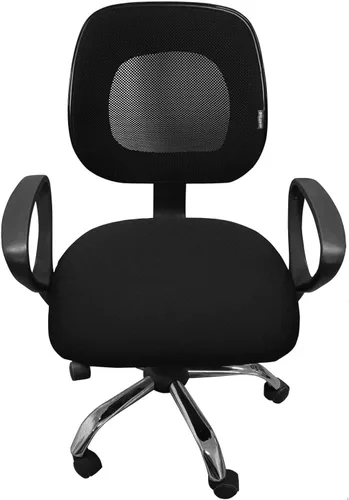 Miniatura 8 de Melaluxe Funda para silla de oficina de jacquard elástico, extraíble y lavable, funda de asiento giratoria para silla de escritorio, color negro