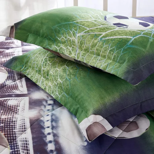 Miniatura 5 de ENJOHOS Juego de edredón individual para niños, juegos de ropa de cama de 2 piezas tamaño individual con diseño de fútbol, edredón ligero
