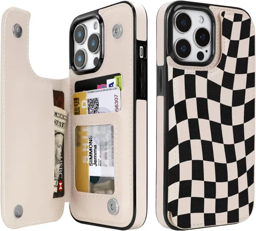 Miniatura 32 de uCOLOR Funda compatible con iPhone 13 Pro Max de 6.7 pulgadas con ranura para tarjetero, función atril, doble cierre magnético y diseño de bloqueo
