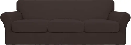 Miniatura 13 de Easy-Going Funda de sofá suave y elástica de 3 piezas para perros, funda de sofá lavable para sofá de 2 cojines separados, protector elástico