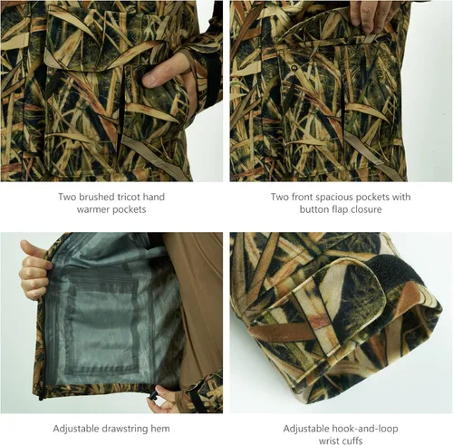 Miniatura 30 de BASSDASH Walker - Chaquetas transpirables e impermeables para pesca y caza con tela exterior silenciosa para hombres y mujeres en 7 tamaños